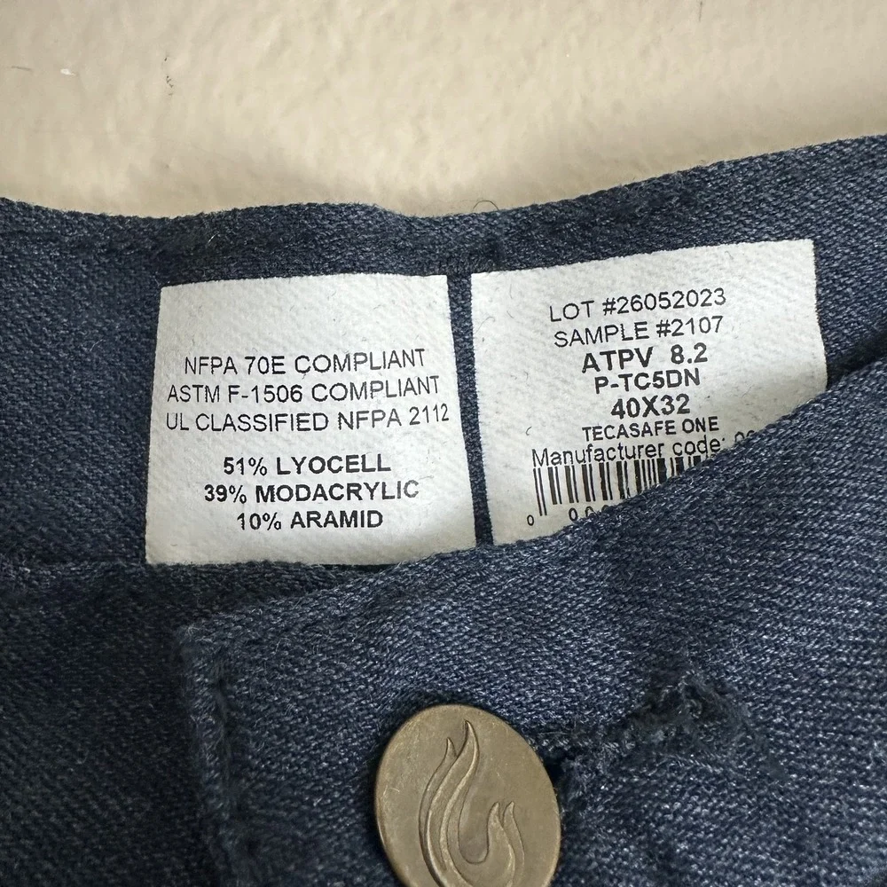LAPCO FR Work Pants Mens 40x32 Navy Blue Flame Resistant Tecasafe One CAT 2